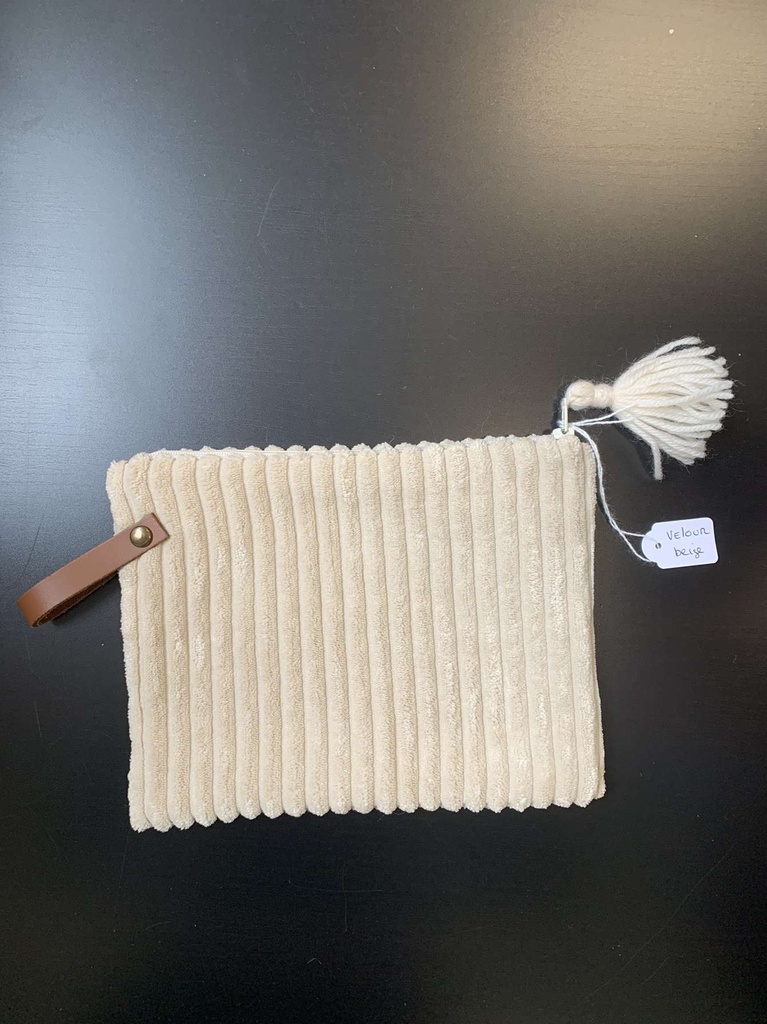 Trousse " Velours Beige "